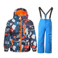 Blue Hooded Insulated Ski Suit C5334
