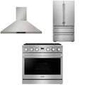 36 Gas Range, Range Hood and Refrigerator Q584