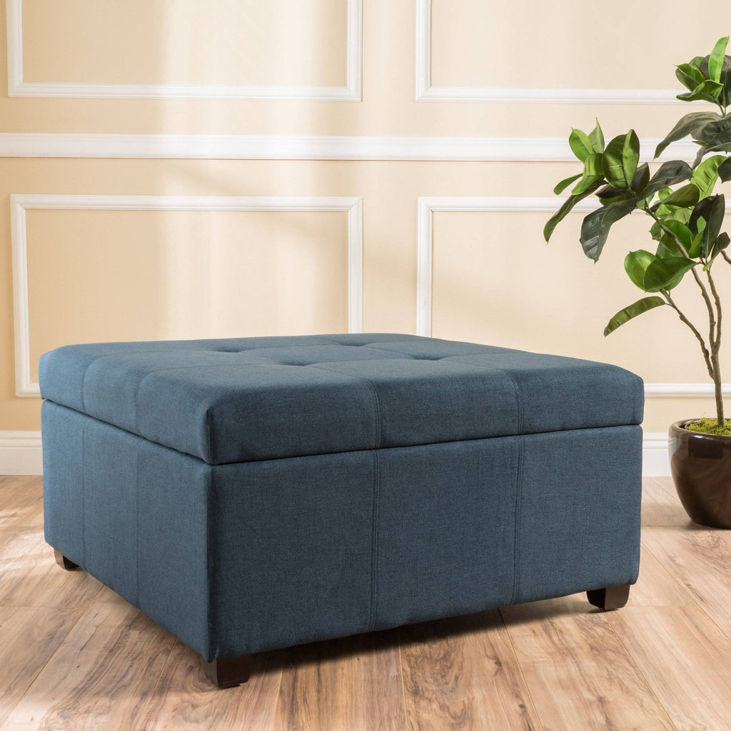 Dark Gray Fabric Storage Ottoman F839