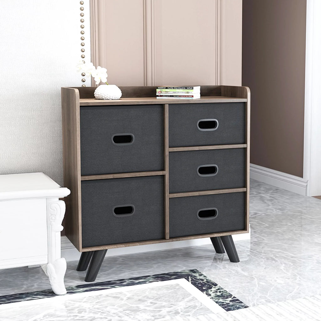 5 Drawer Fabric Dresser Organizer Cabinet T24001