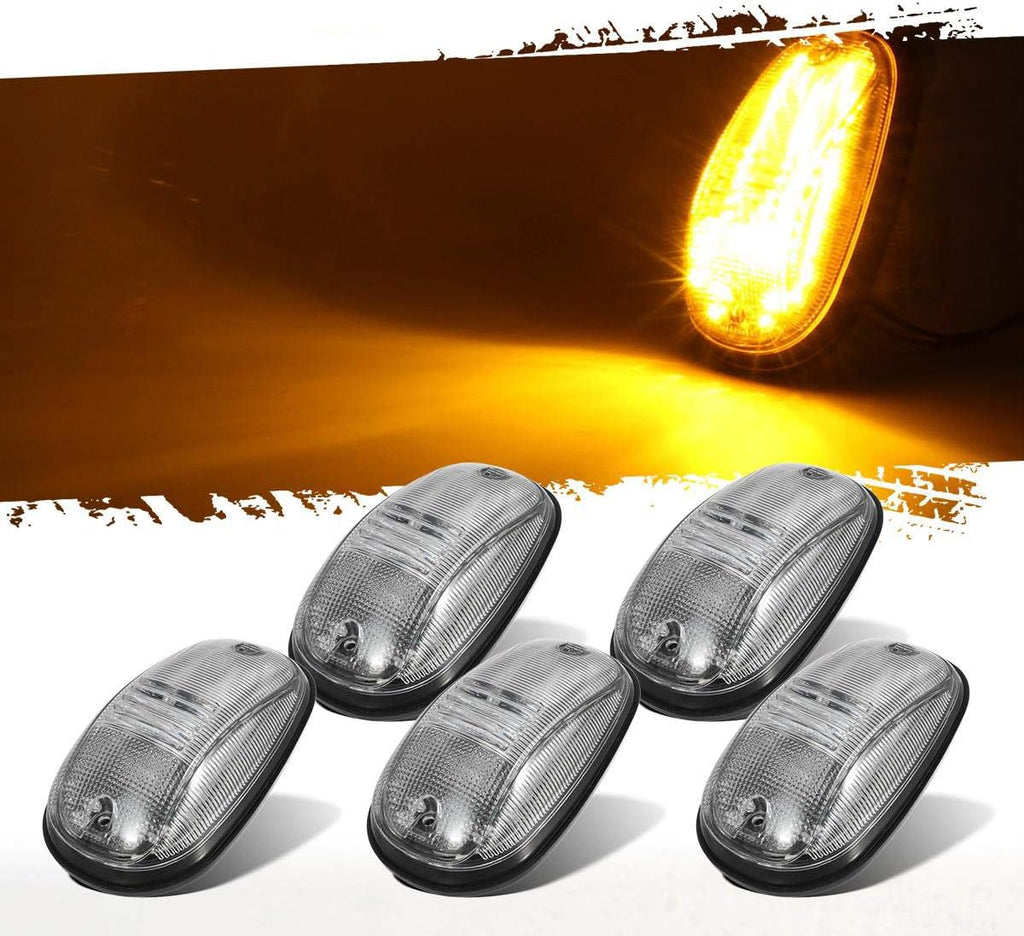 5PCS Clear/Amber 45LED Cab Marker Roof Light V49755