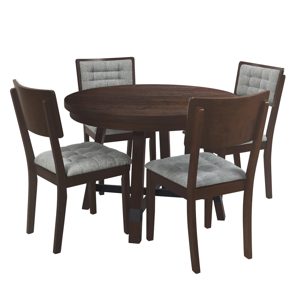 Rustic Wood 5 Piece Dining Table Set Q831