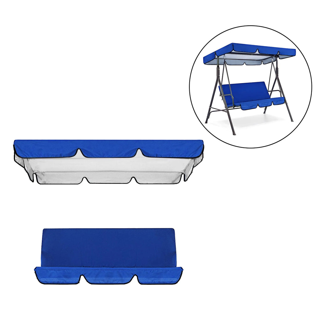 Blue Patio Swing Cushion Set for 3 Seater Swing Chairs U57597