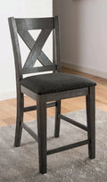 Gray Wood/Fabric Counter Height Chairs T856