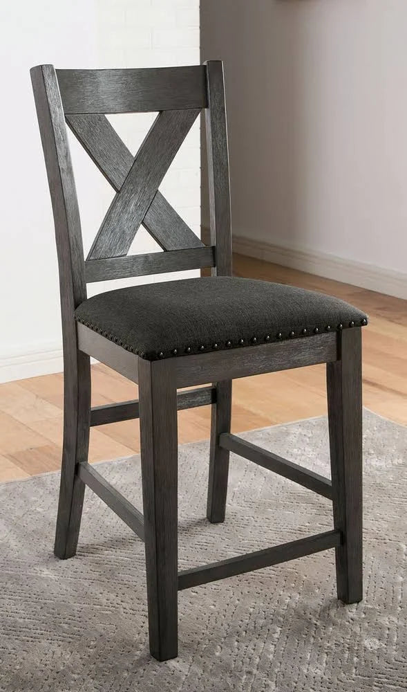 Gray Wood/Fabric Counter Height Chairs T856