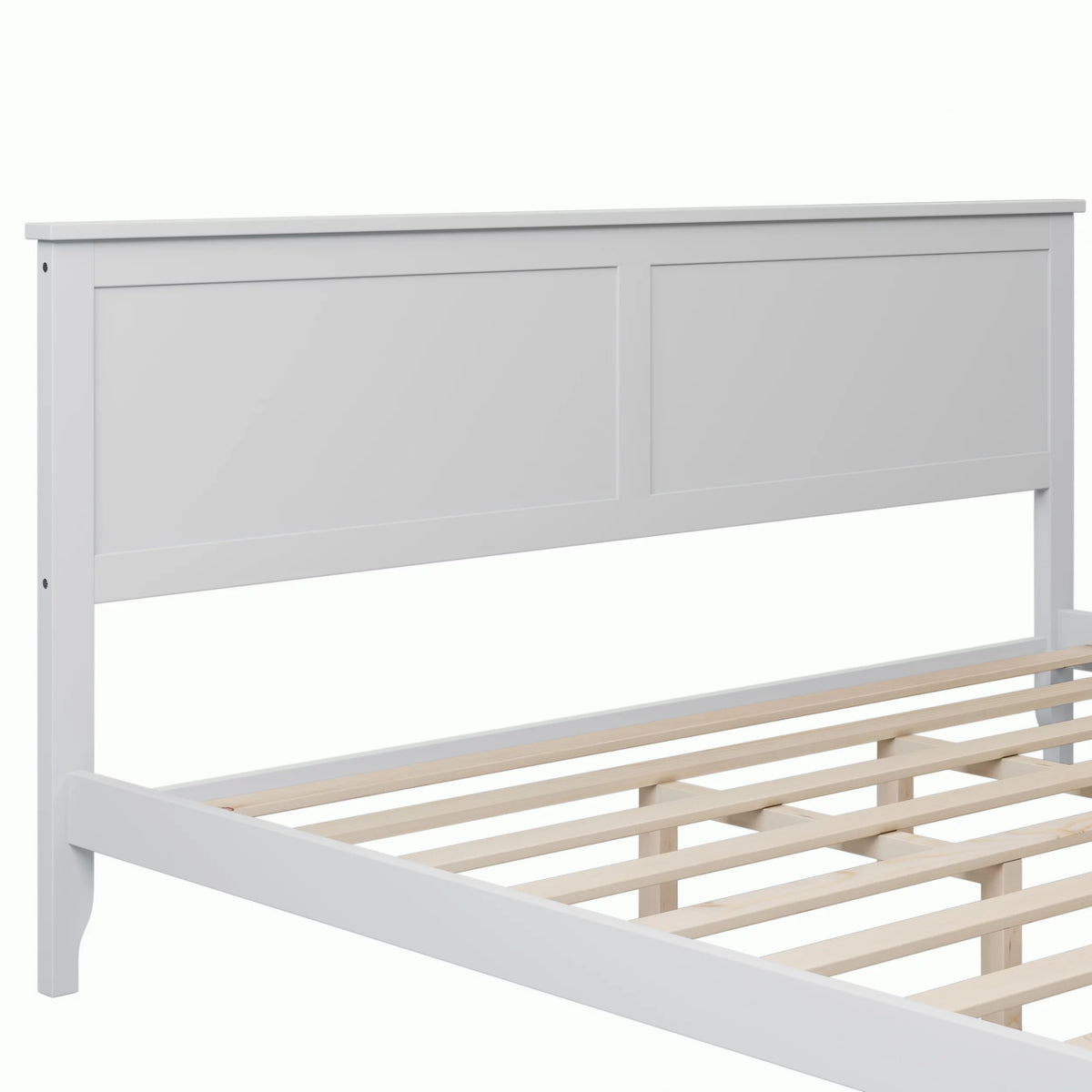 Modern White Solid Wood King Platform Bed Y7922