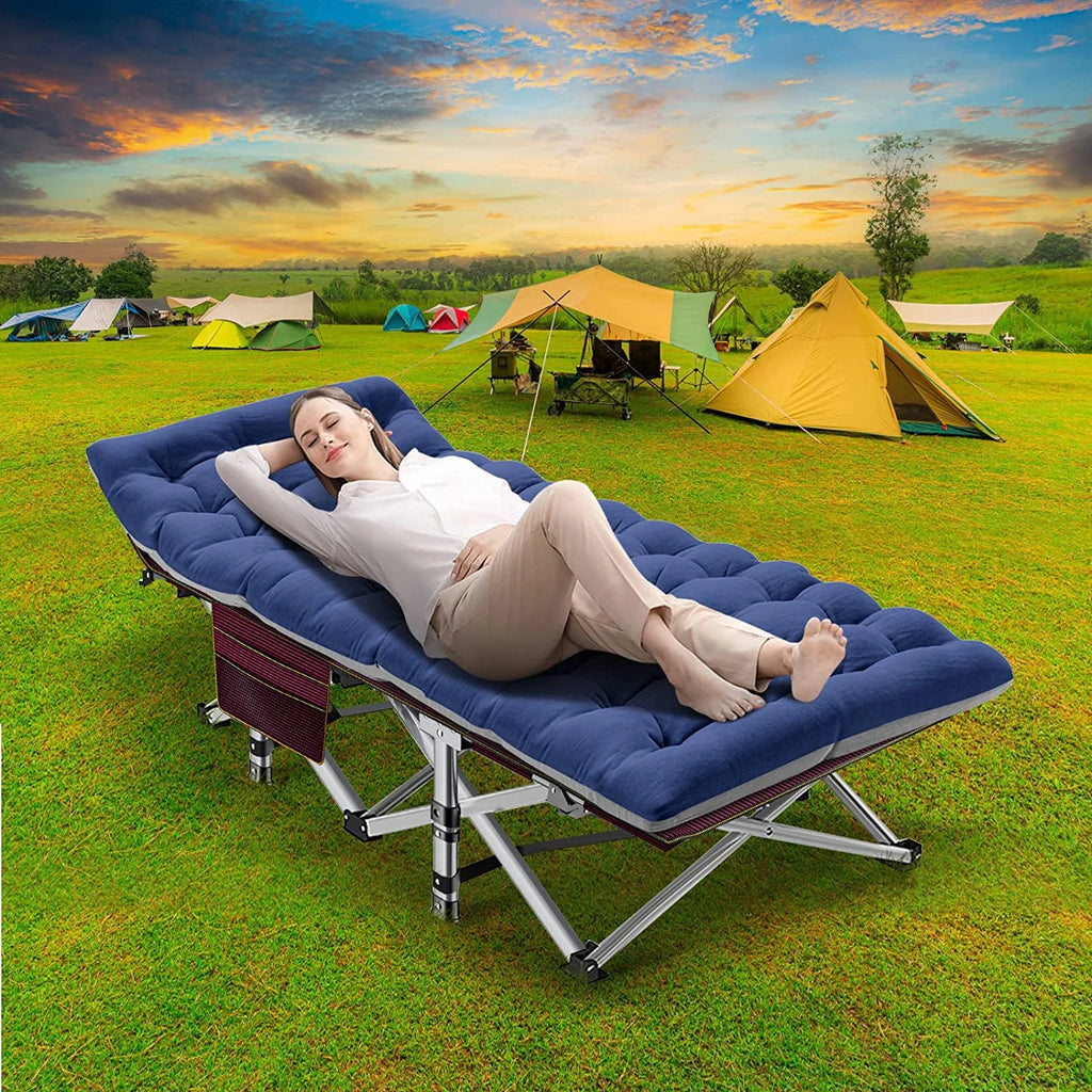 Folding Camping Cot with Cushion & Carry Bag O683794