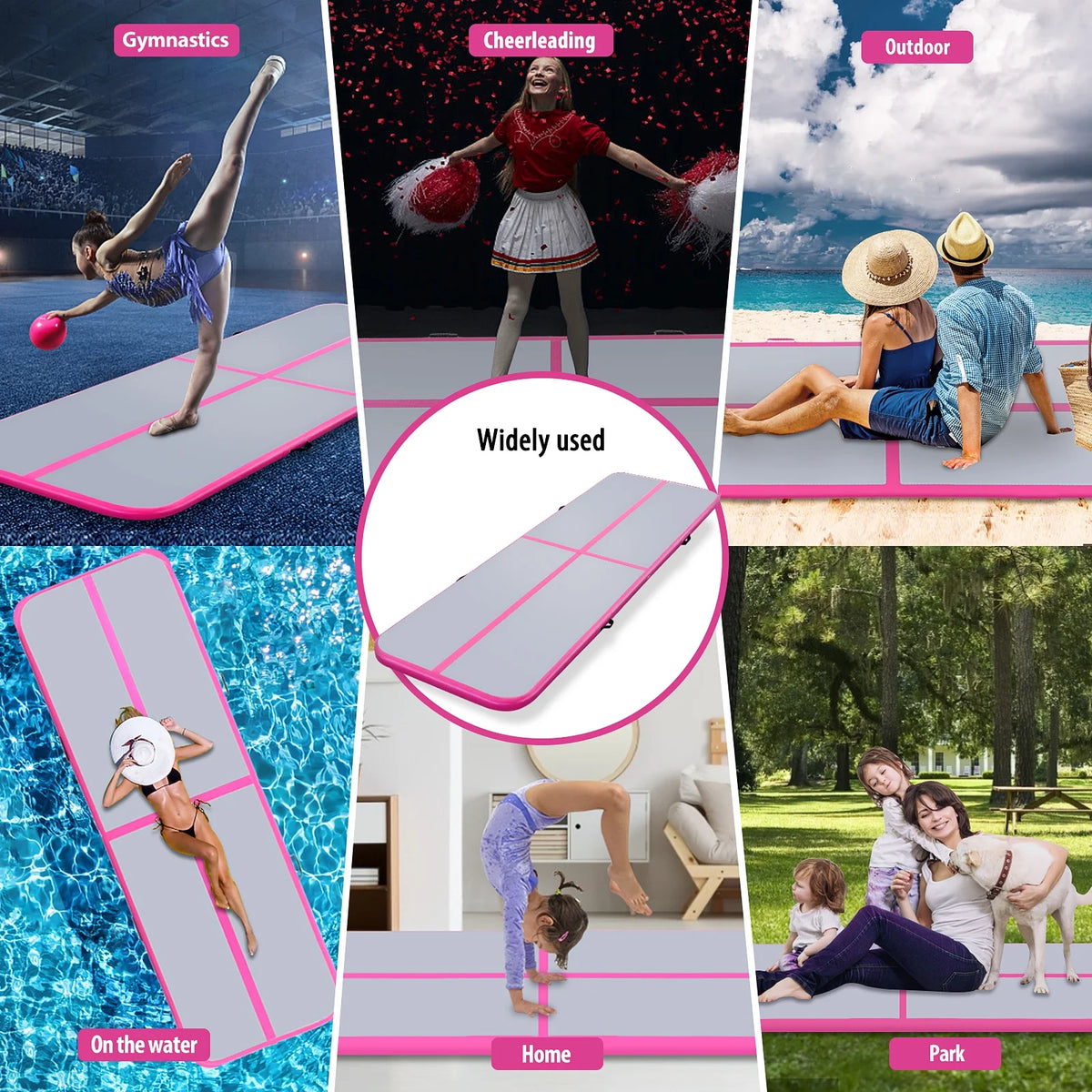 10ft 13ft 16ft 20ft 4 inches Gymnastics Air Mat with Electric Air Pump Carry Bag V9952