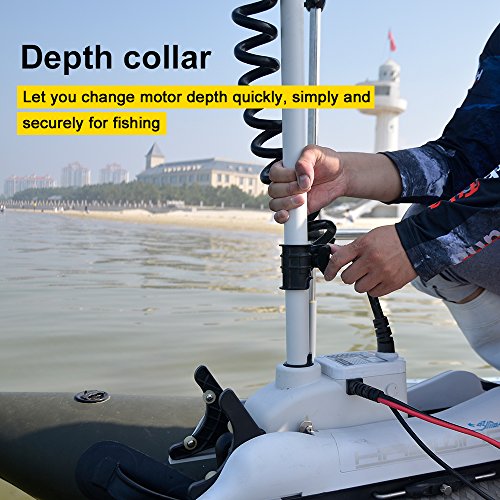 White 12V 55LBS 54inch Bow Mount Trolling Motor with Remote Control V786830