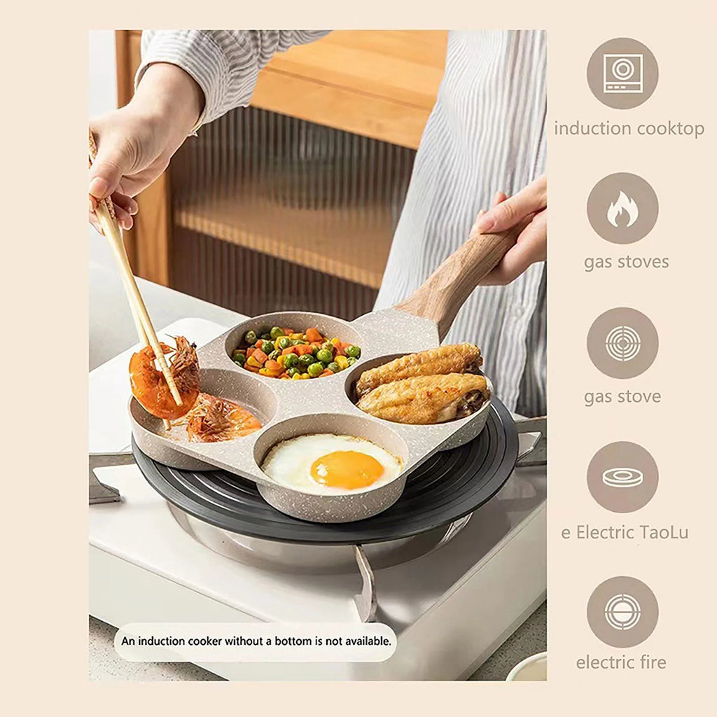 4 Holes Nonstick Egg Pancake Pan Skillet O2504