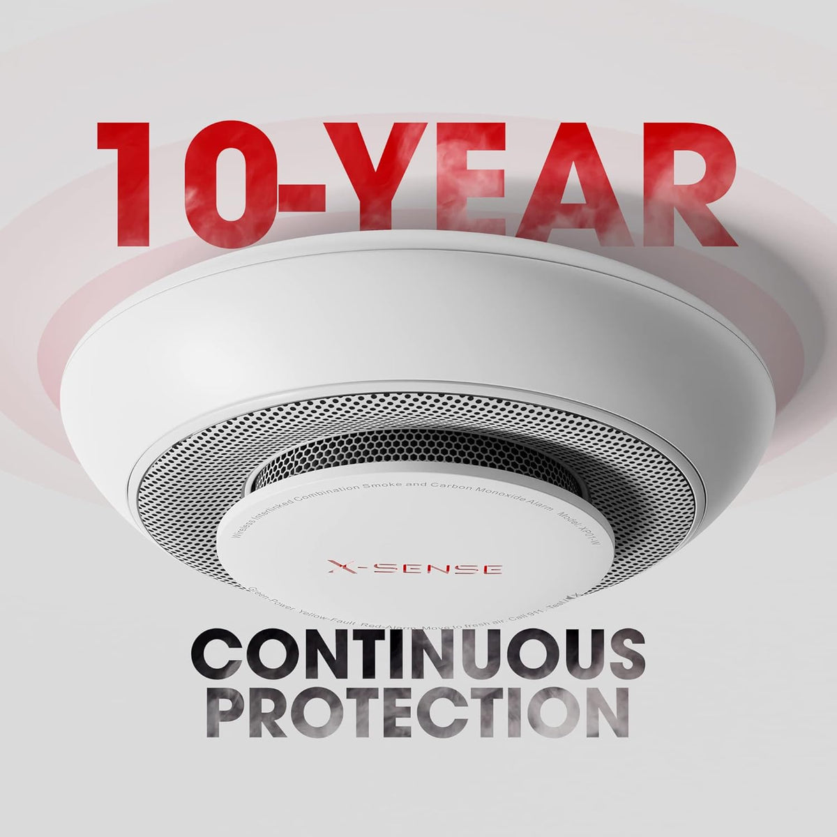 10 Years Battery Wireless Interconnected Combination Smoke and Carbon Monoxide Detector Alarm, 3-Pack P41609
