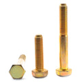 1/2x22-20 x 7 1/2x22 Fine Thread Grade 8 Hex Cap Screw, USA Alloy Steel Yellow Zinc Plated, Pk 80 N8718