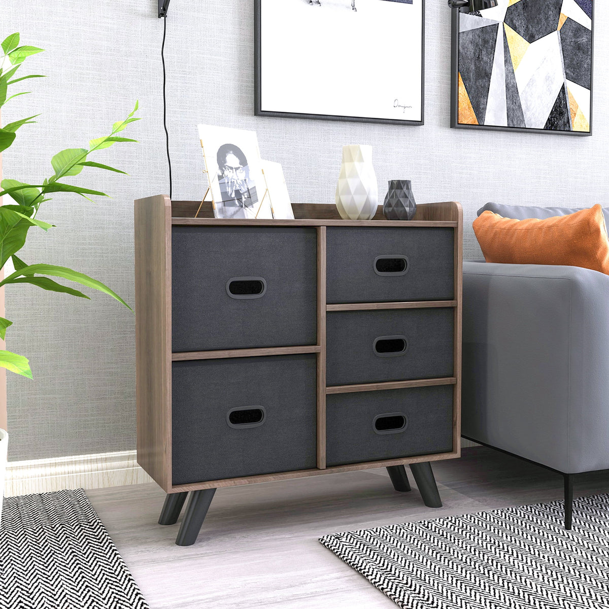 5 Drawer Fabric Dresser Organizer Cabinet T24001