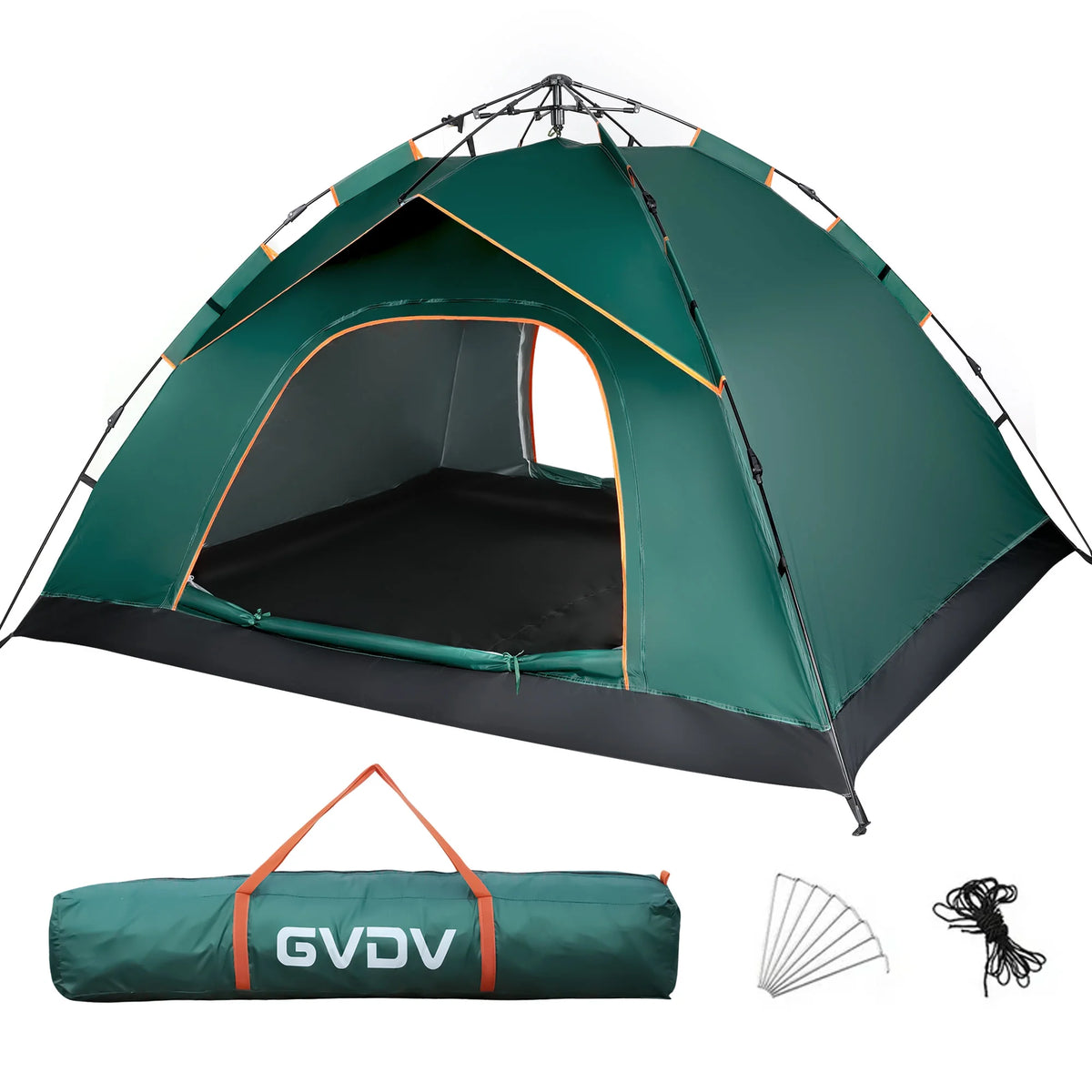 4 Person Pop up Camping Tent, Green Z95642