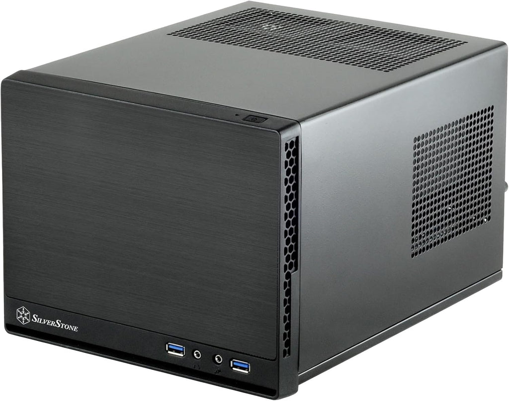 Black Ultra Compact Mini-ITX Computer Case with Mesh Front Panel I7937