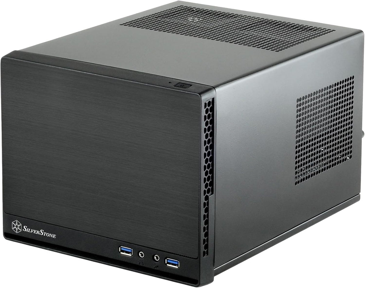 Black Ultra Compact Mini-ITX Computer Case with Mesh Front Panel I7937