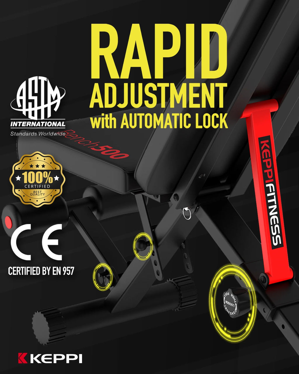 Adjustable Foldable Weight Bench for Home Gym A771