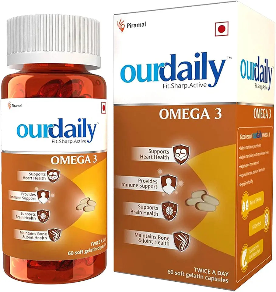 Omega 3 Fish Oil 1000 mg 60 Softgel Capsules X5641