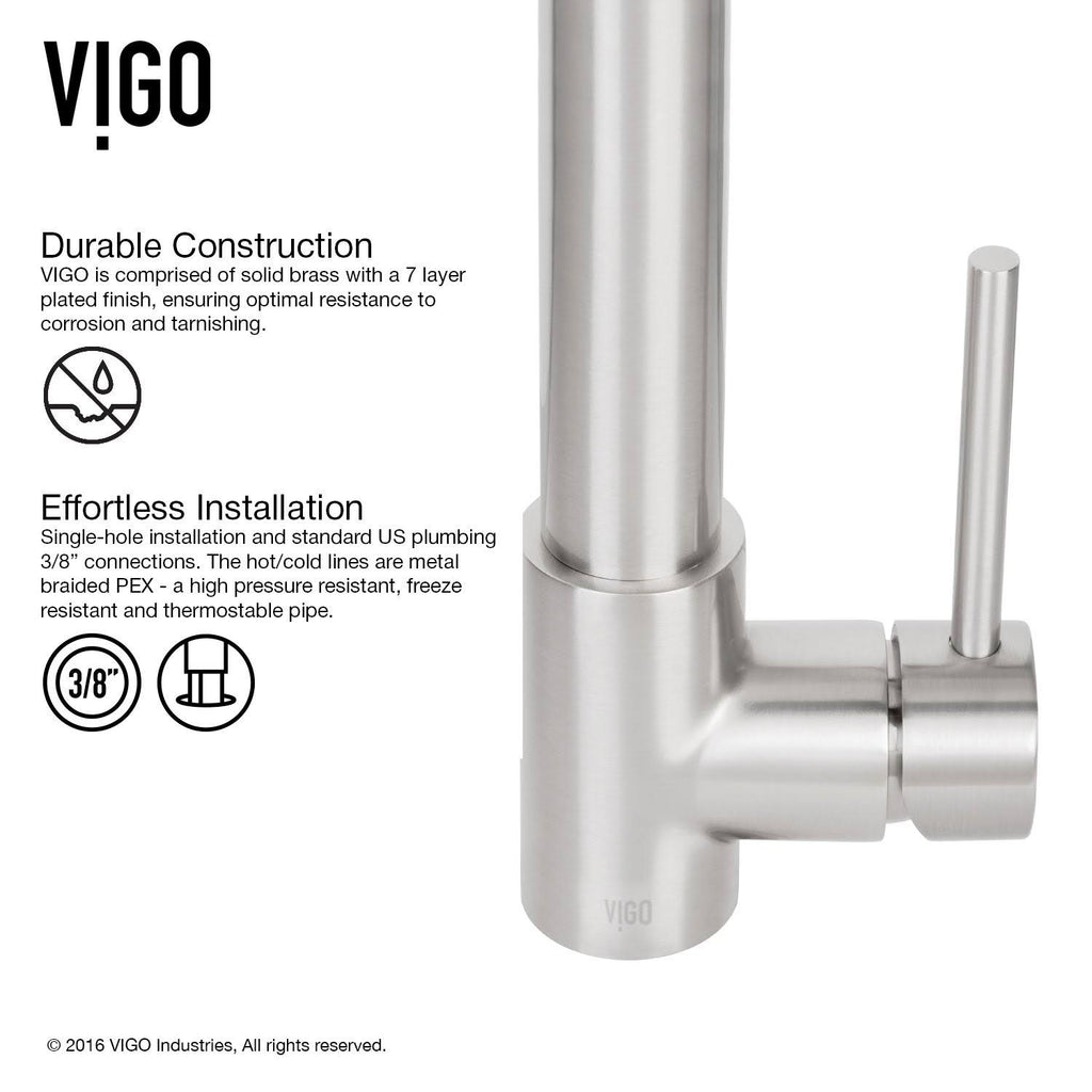 Stainless Steel Pull-Down Spray Kitchen Faucet with Deck Plate E674435