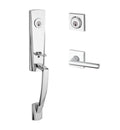 Satin Nickel Handleset with Right Handed Tube Lever and Contemporary Square Rose Z5126