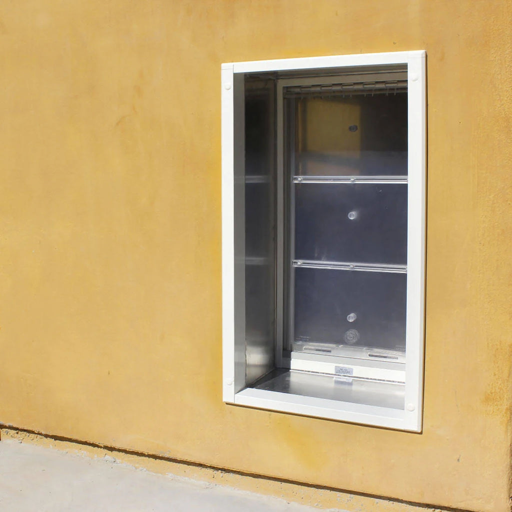 White Wall Mount Pet Door Medium Single Flap R415