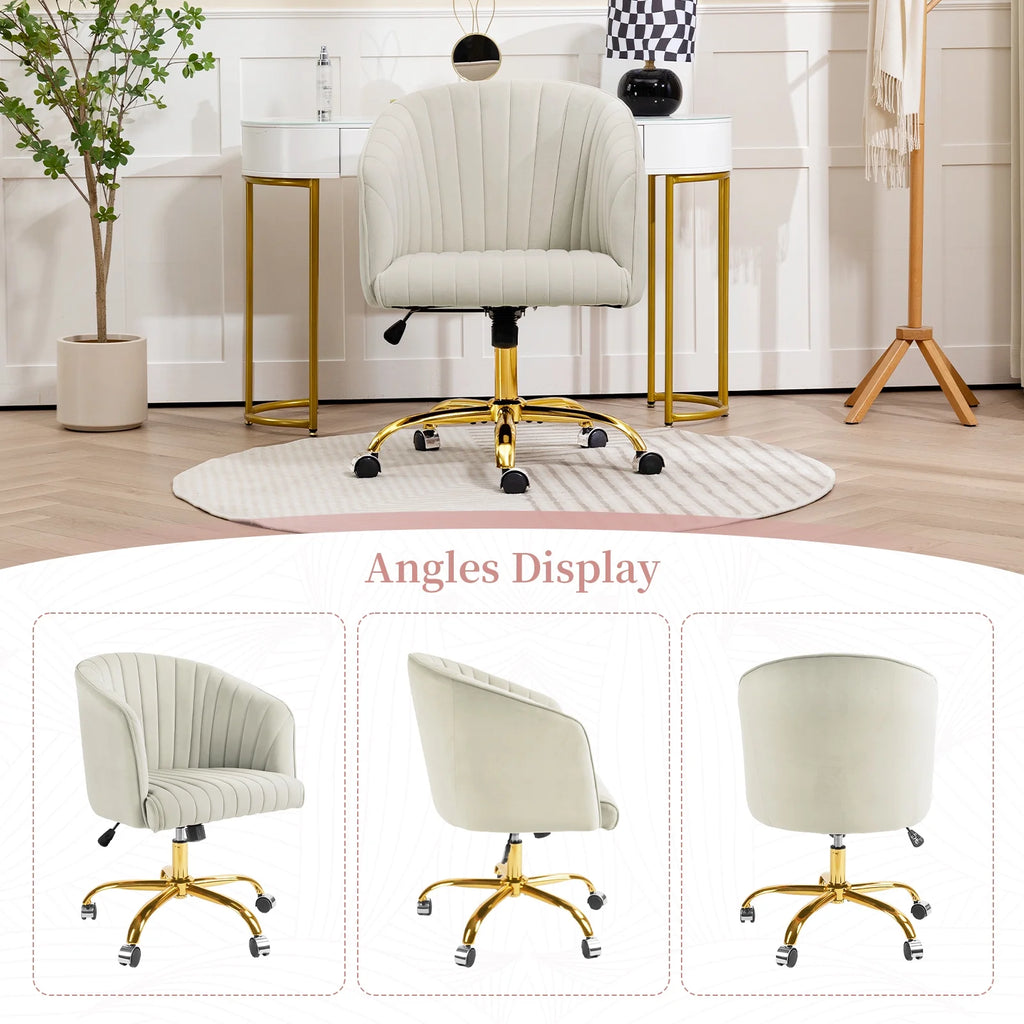 Velvet Swivel Office Chair with Wheels M224