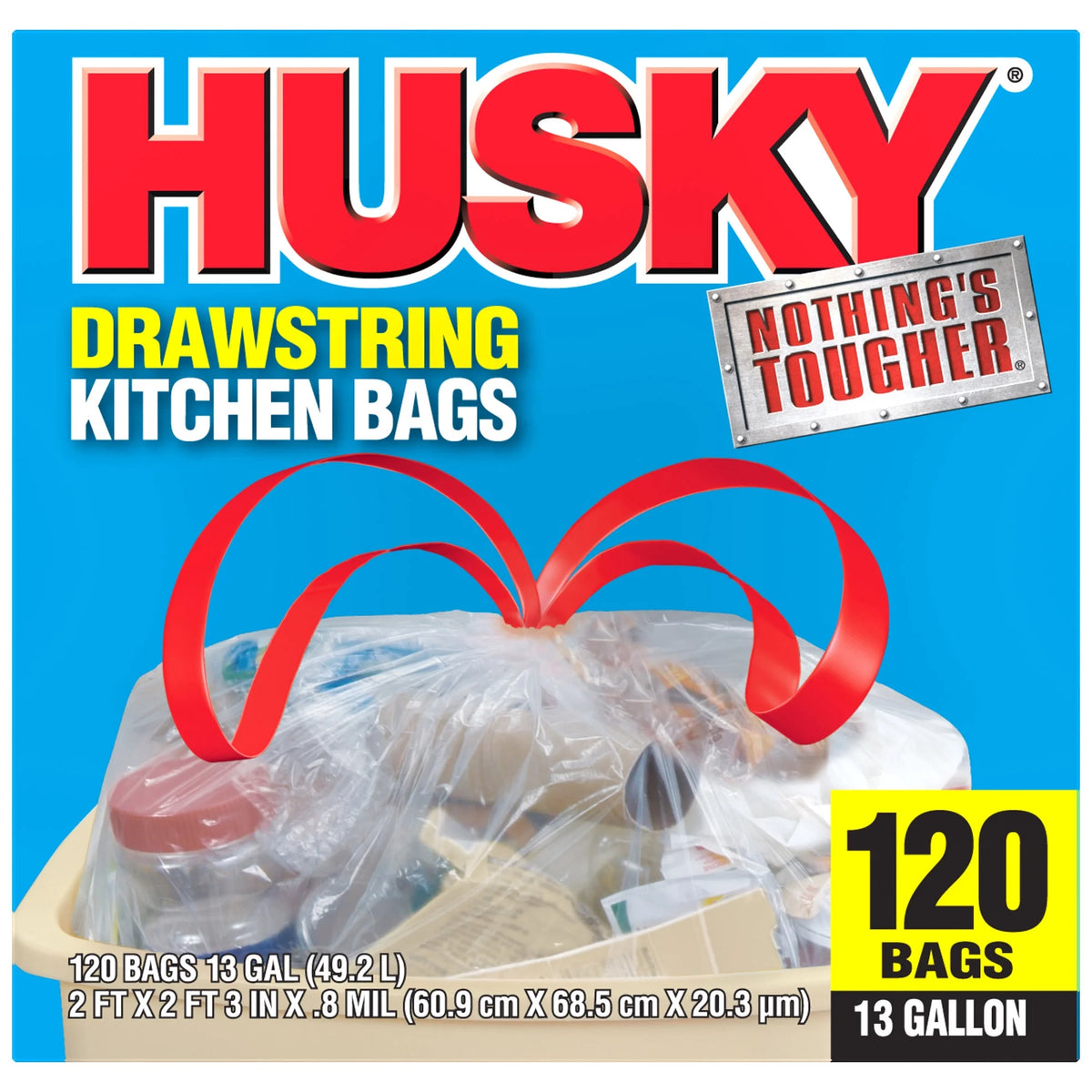 13 Gal Drawstring Clear Tall Kitchen Bag D27399