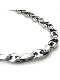 Titanium Men's 7mm High Polish Chrome Link Necklace Chain 24" F1291