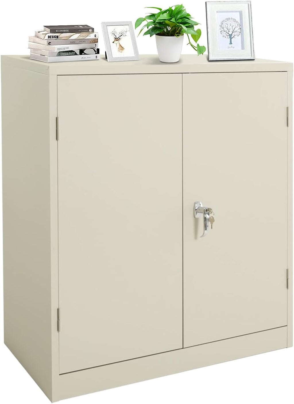 Lockable Metal Storage Cabinet with 2 Doors Q375903