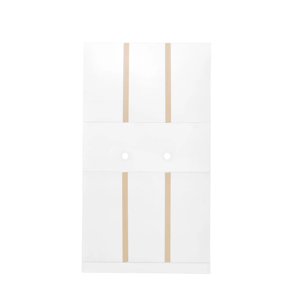 70.87" Tall White Wardrobe with 6 Doors, 1 Shelf and 1 Drawer Z890065