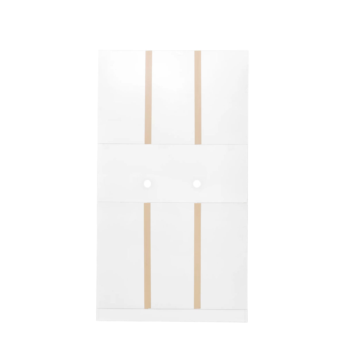 70.87" Tall White Wardrobe with 6 Doors, 1 Shelf and 1 Drawer Z890065