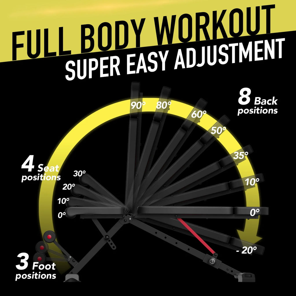 Adjustable Foldable Weight Bench for Home Gym A771