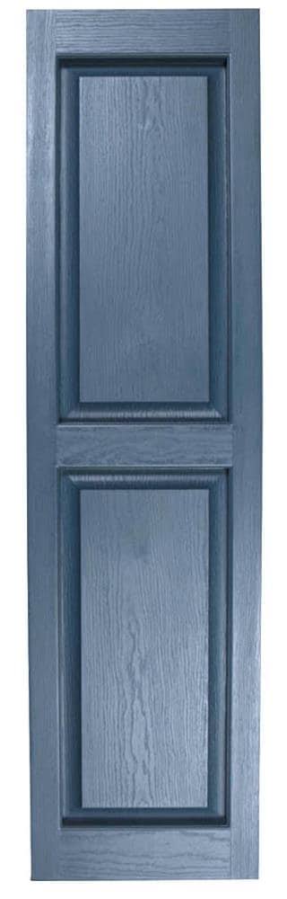 Indigo Blue Raised Panel Vinyl Exterior Shutters 2-Pack G849