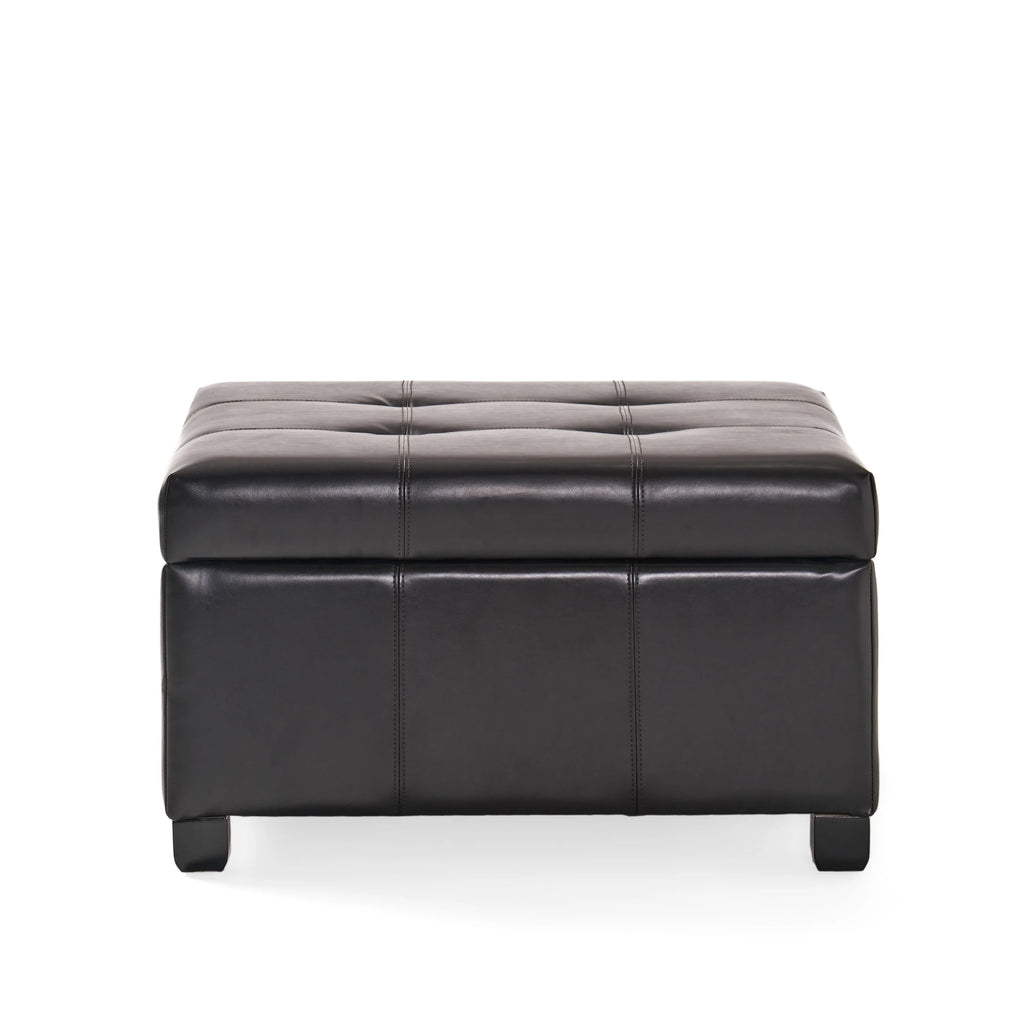 Espresso Bonded Leather Storage Ottoman J651