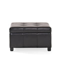 Espresso Bonded Leather Storage Ottoman J651