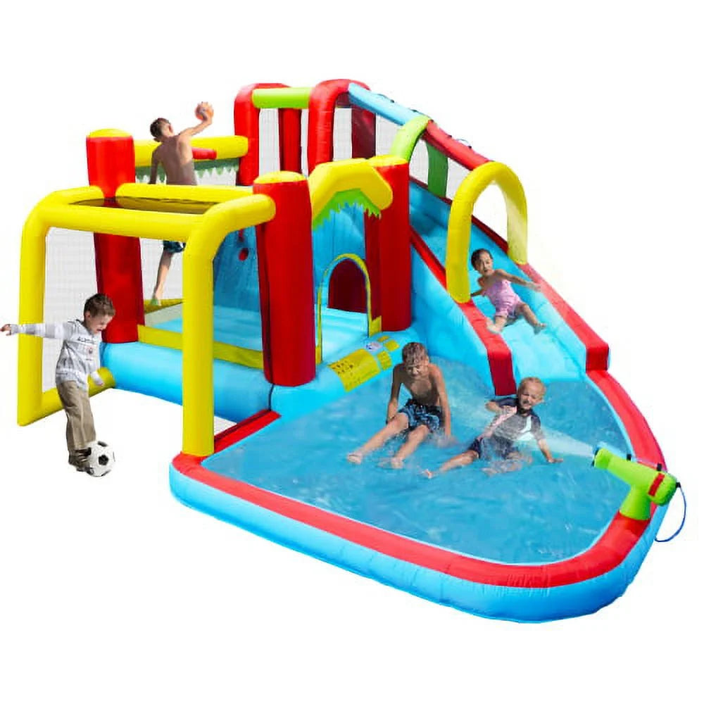 7 in 1 Inflatable Water Park Bouncer with Splash Pool I488
