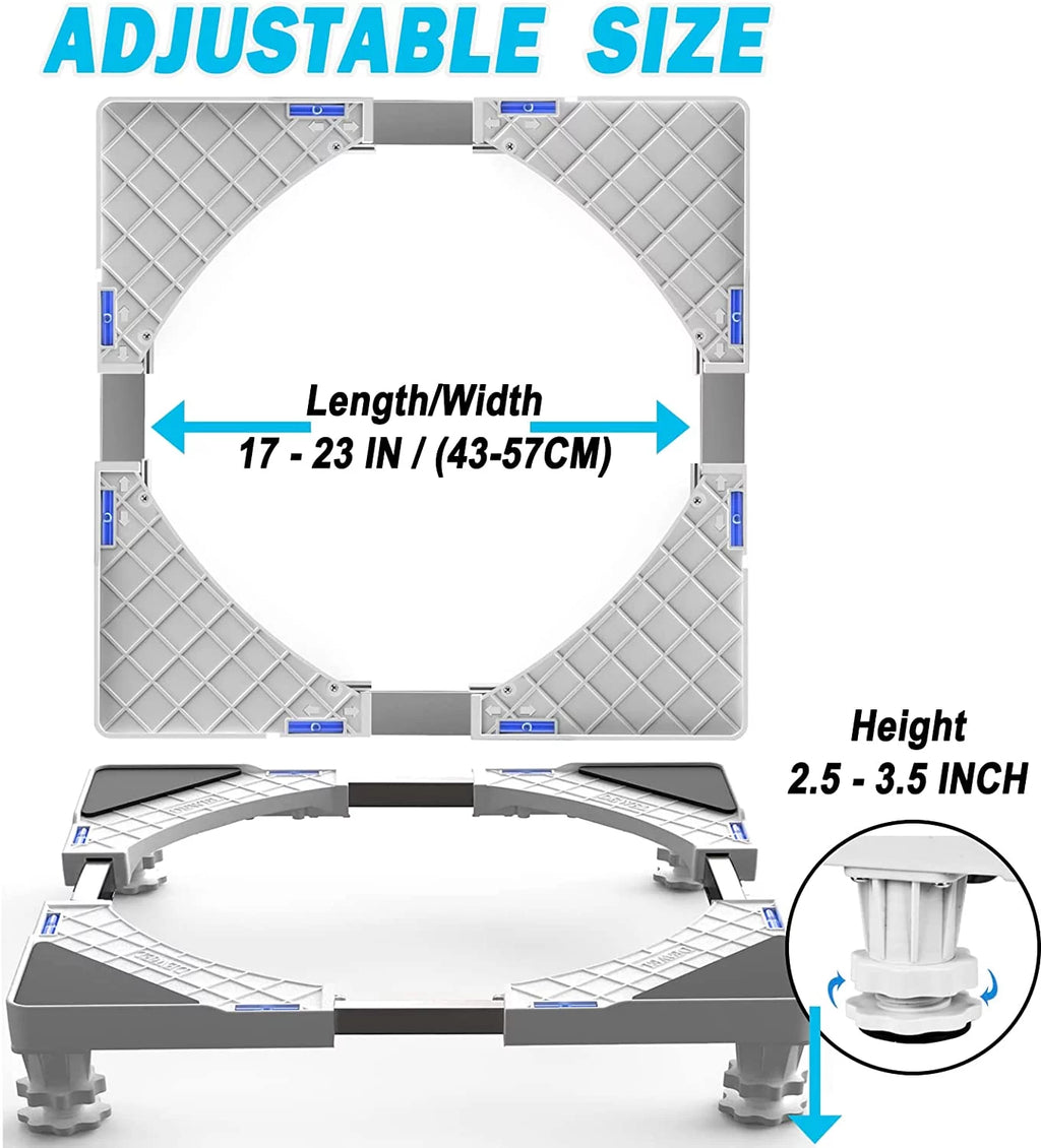 Adjustable Mini Fridge Stand with 4 Heavy Duty Feet White F563