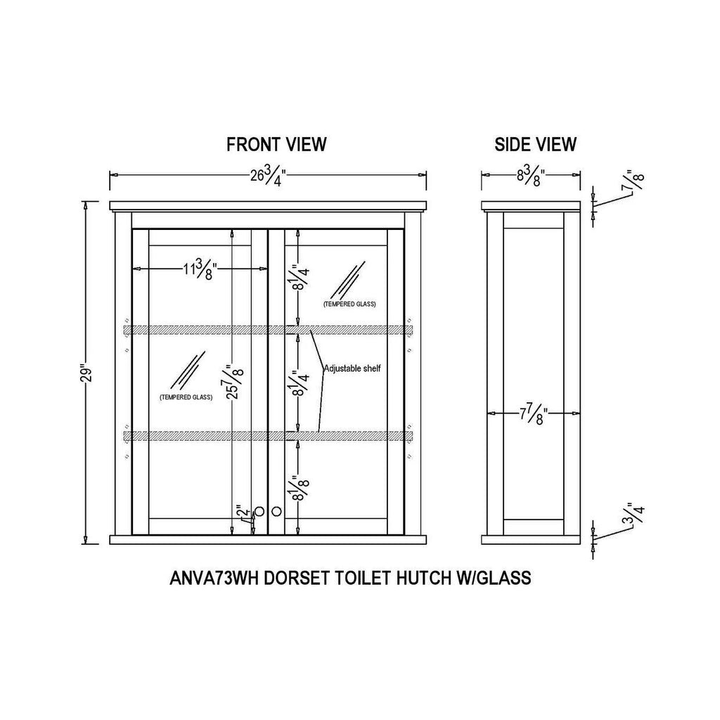 Over-the-Toilet Storage with Glass Doors N783
