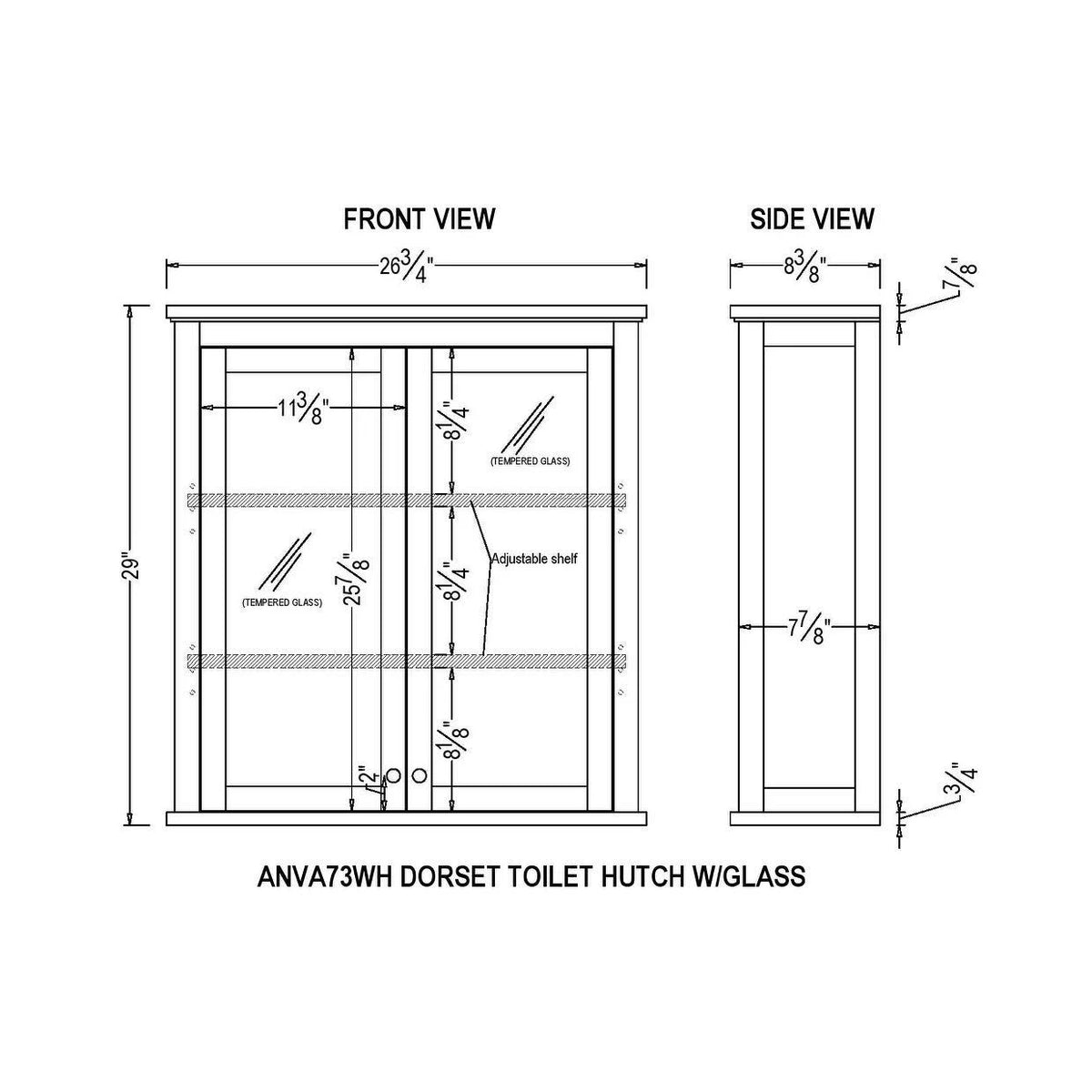 Over-the-Toilet Storage with Glass Doors N783