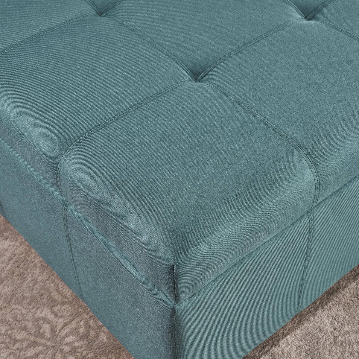 Dark Gray Fabric Storage Ottoman F839