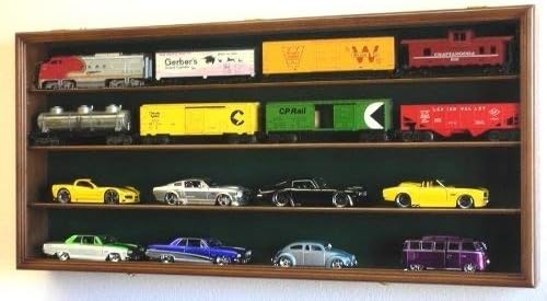 Black O Scale Train Display Case Cabinet Wall Rack with UV Protection Lockable J299