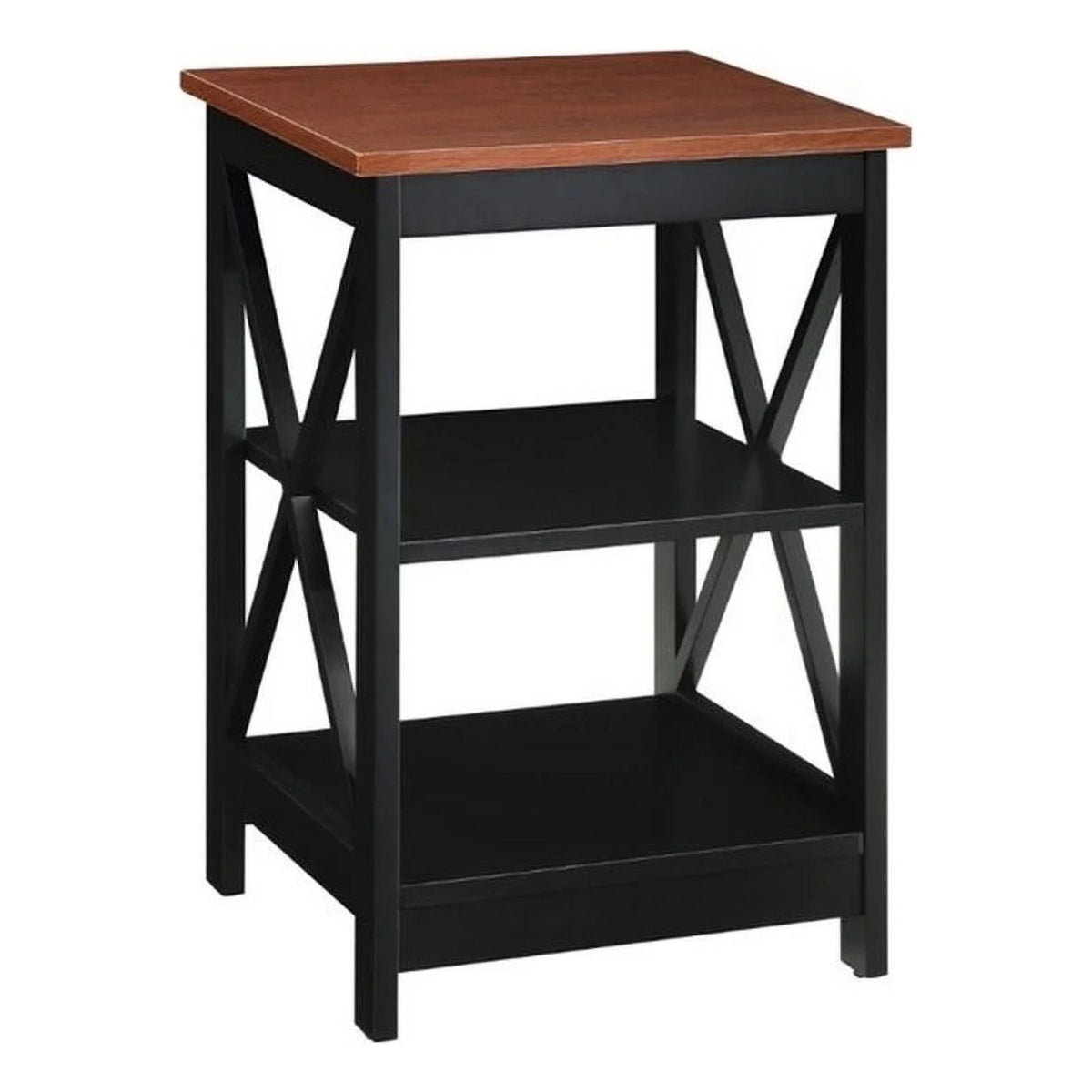Wood End Table with Middle & Bottom Shelf in Cherry P318400