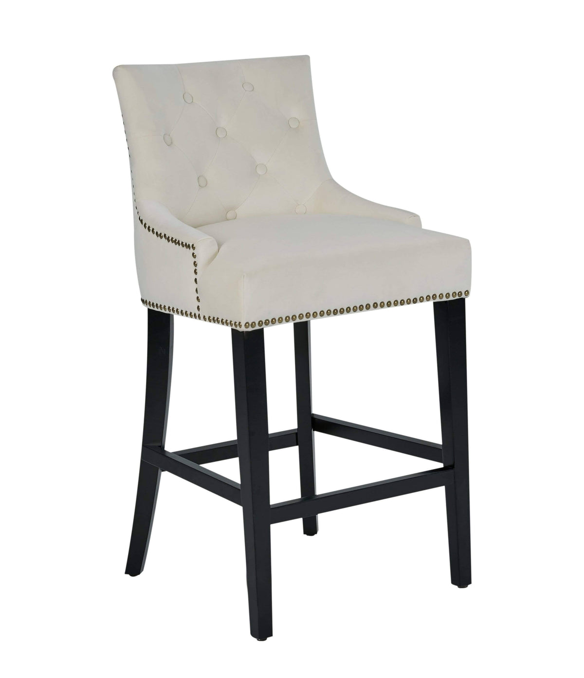 Black Velvet Nailhead Counter Stool Chair H976