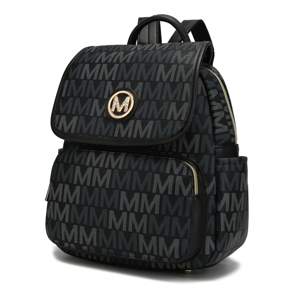 Black Vegan Leather Backpack B156