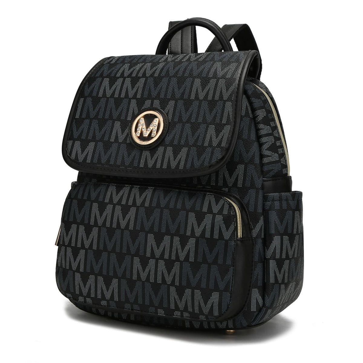 Black Vegan Leather Backpack B156