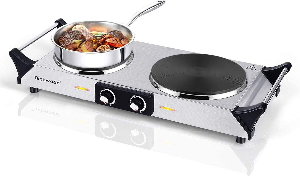 1800W Double Burner Hot Plate with Adjustable Temperature Q98905