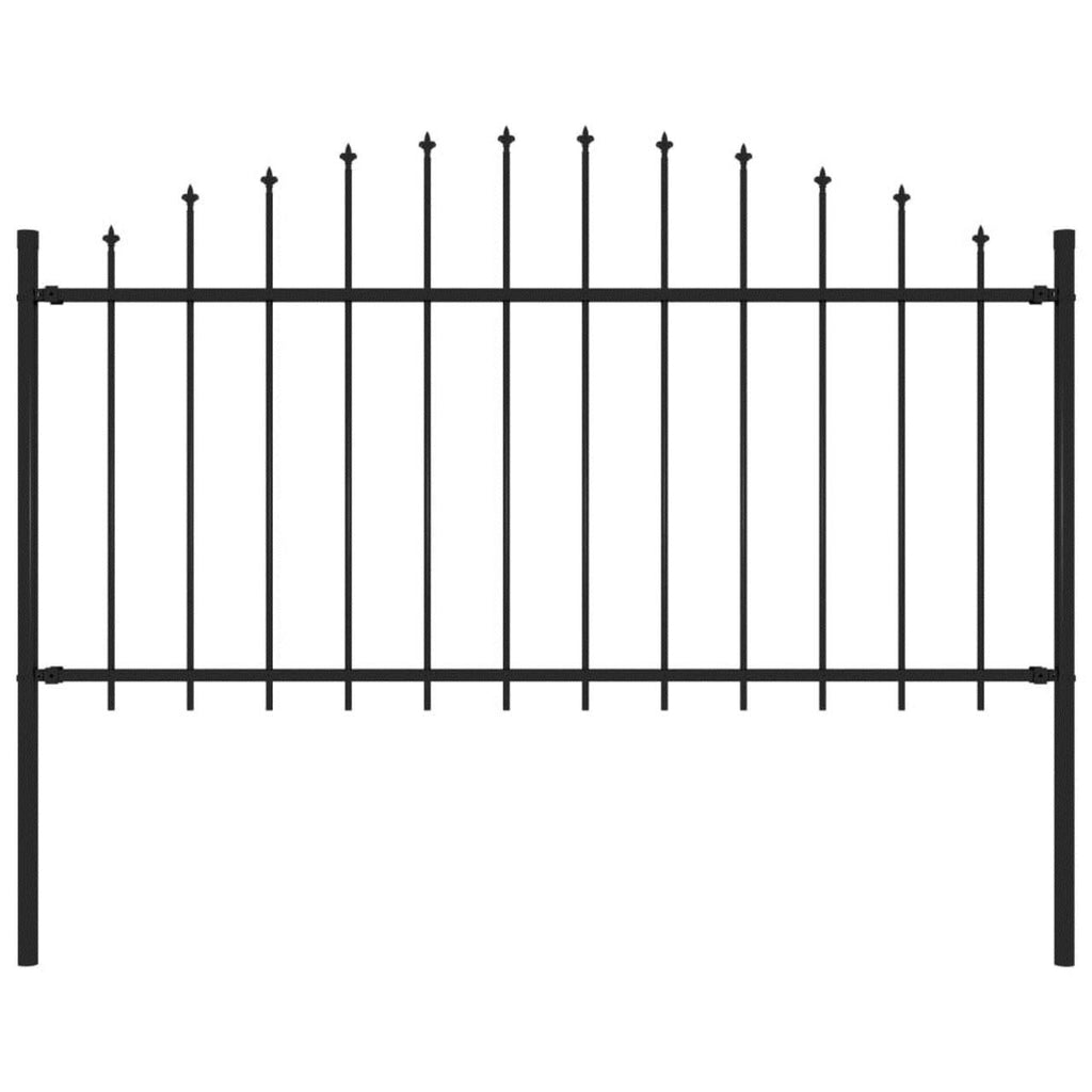 Black Steel Garden Fence with Spear Top 5.6& V762287