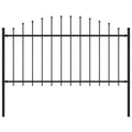 Black Steel Garden Fence with Spear Top 5.6& V762287