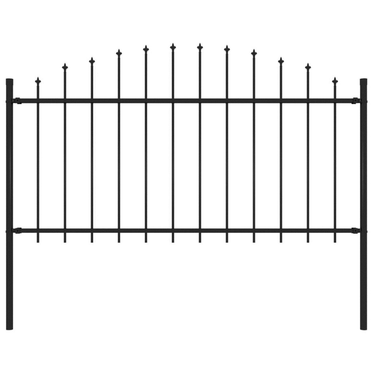 Black Steel Garden Fence with Spear Top 5.6& V762287