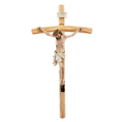 Large Wooden Crucifix with Resin Corpus, 24 inches A122